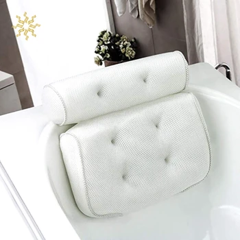 

1Pcs Home Hot Tub Bathroom Accessories Breathable Spa Bath Pillow With Suction Cups Neck And Back Support Spa Pillow K802