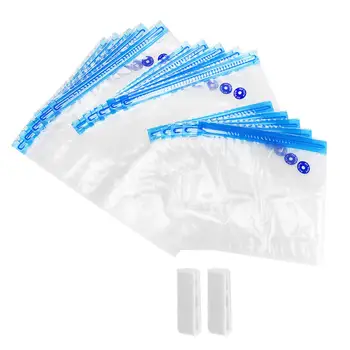 

17/20PCS Space Saving Vacuum Food Storage Bag Compressed Travel Reusable Pump Food Saver Kitchen Supplies