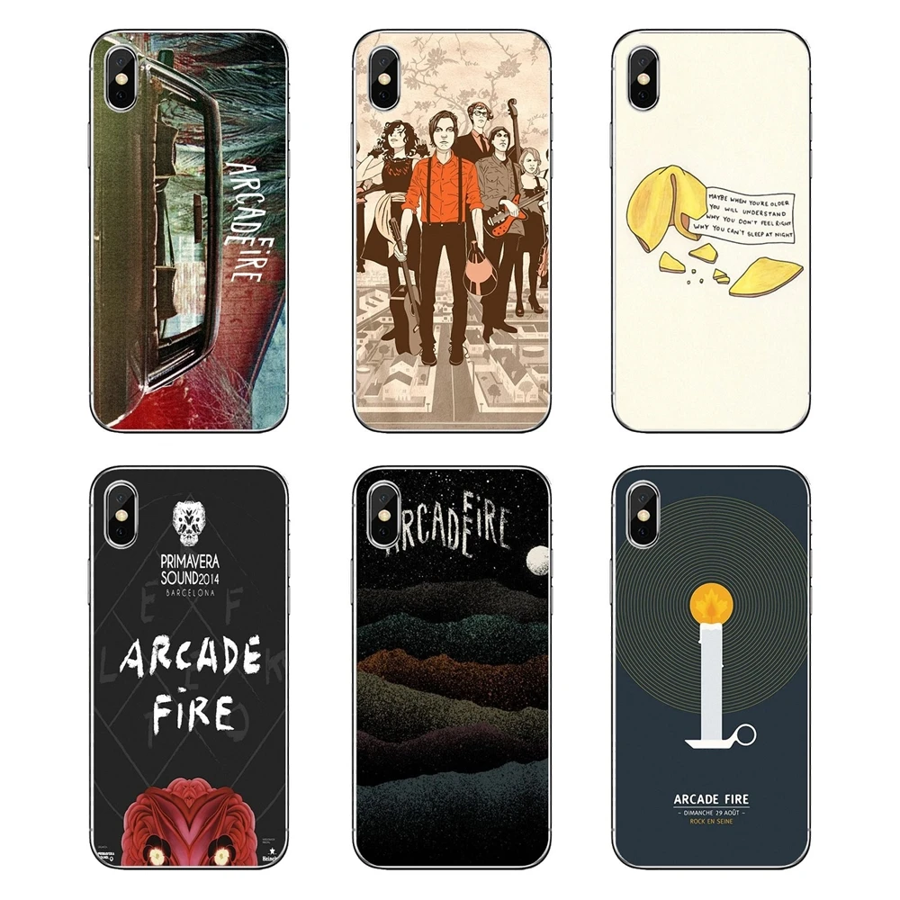 For Samsung Galaxy Note 8 9 S9 S10 A8 A9 Star Lite Plus A6S A9S Transparent Soft Cases Covers Arcade Fire Indie Canada rock Band |