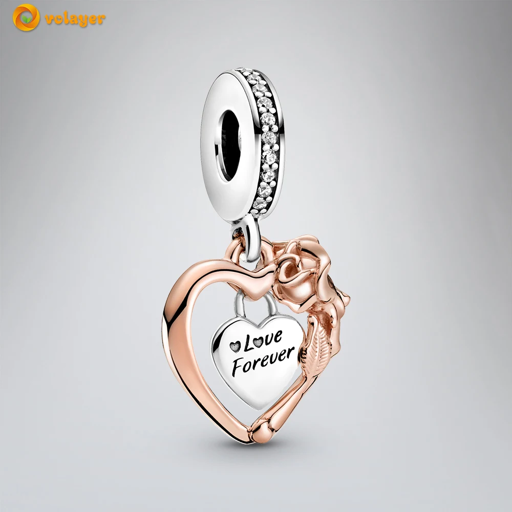 Volayer 925 Sterling Silver Charms Oval Cabochon Amulet Pendant Solitaire Clip Charm fit Original Pandora Bracelets or Necklaces silver chain 925 Silver Jewelry