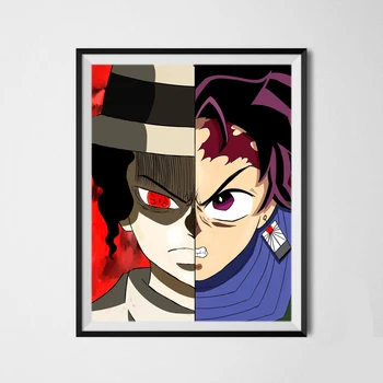 

Kimetsu No Yaiba Tanjirou x Muzan Demon Slayer Digital Anime Art Print Poster for Wall Decor Artwork,8 x 10 Inches,Ready To Hang