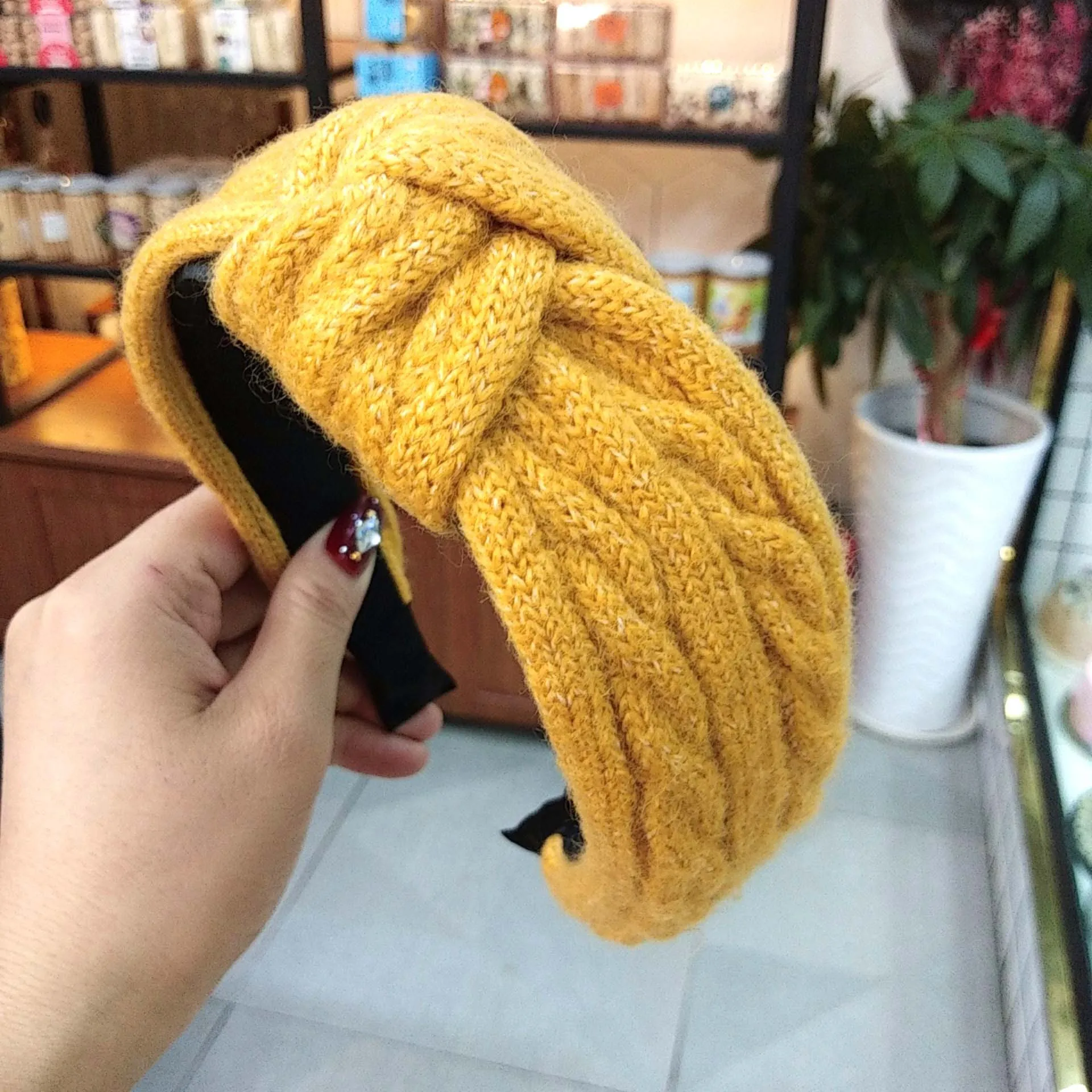Осенне-зимняя вязаная повязка на голову для женщин Мягкая повязка на голову богемный головной убор обруч для волос аксессуары для волос ручной работы