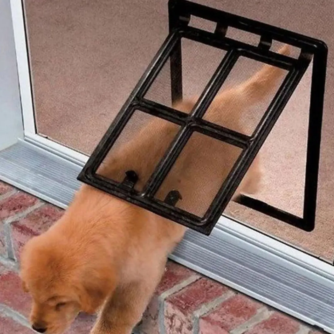 Запираемая пластиковая собака Кот котенок дверь для экрана окна безопасности заслонки ворота Pet туннель Собака Забор свободный доступ дверь для дома
