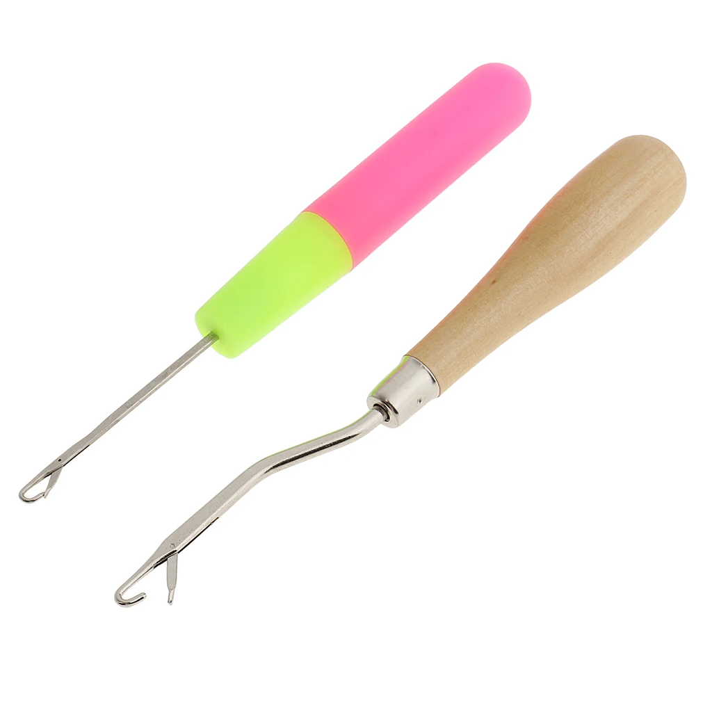 2 Size Latch Crochet Hair Needle Hook Dreadlock Tool for Carpet Making Craft