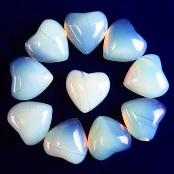 

(12 pieces/lot) Wholesale Natural Opal Opalite Heart CAB CABOCHON 10x5mm Fashion Jewelry