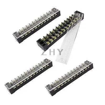 

4 Pcs 600V 15A 12-Position Screw Electric Barrier Terminal Block Cable Connector
