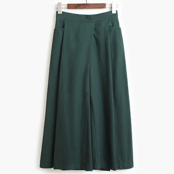 

[EAM] High Elastic Waist Pleated Split Long Wide Leg Trousers New Loose Fit Pants Women Fashion Tide Spring Autumn 2020 1S516