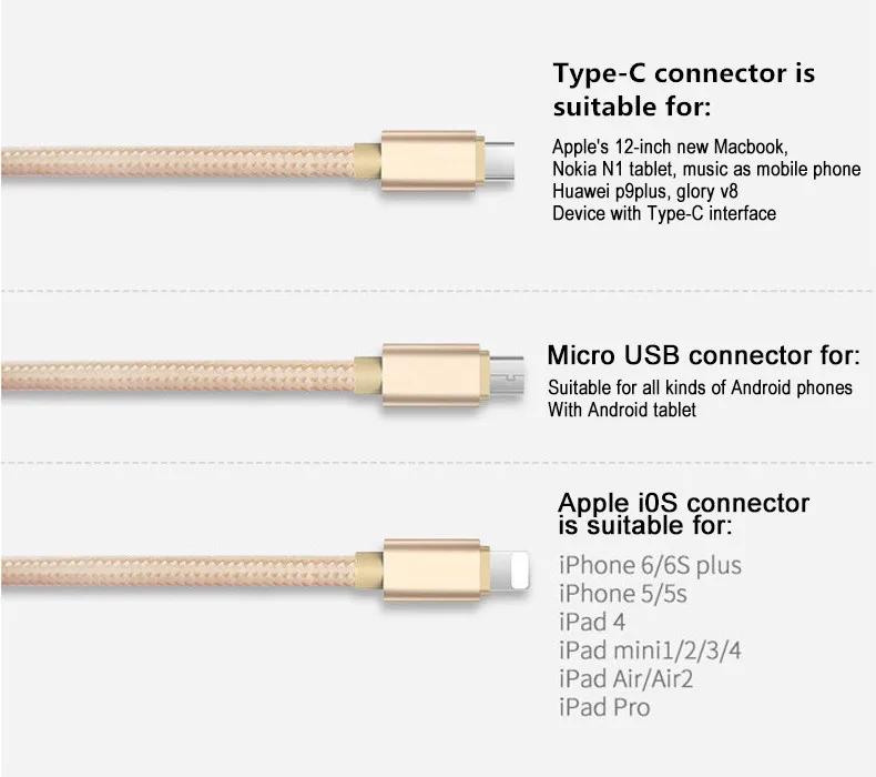3 в 1 USB кабель Micro USB кабель type C 8 Pin кабель для зарядки мобильного телефона QC 3,0 быстрое автомобильное зарядное устройство для iPhone Xiaomi samsung htc