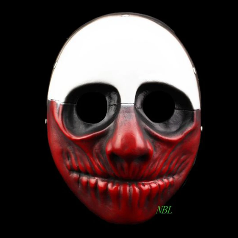 Payday 2 Maska Żywica Heist Dallas/Wilk/Łańcuchy/Hoxton Cosplay Halloween Klaun Z Horroru Masquerade Cosplay Carnaval Kostium Mężczyzn
