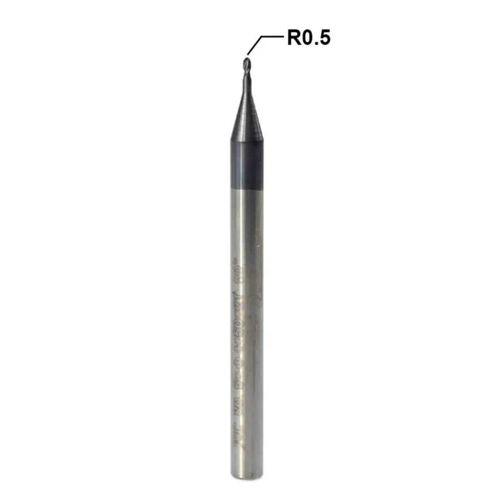 2-Blade Spherical Milling Cutter Black Coated Tungsten Steel Ball End Milling Cutter Carbide End Mill