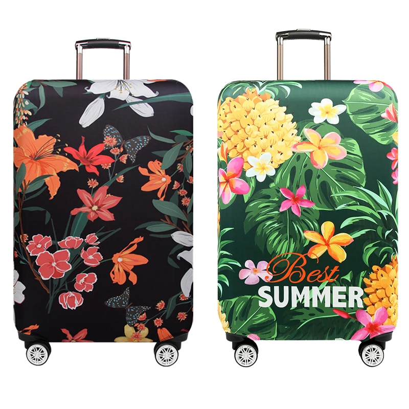 Suitcase-Cover Protective-Case Travel-Luggage Tropical-Pineapple 18--32-baggage Elastic