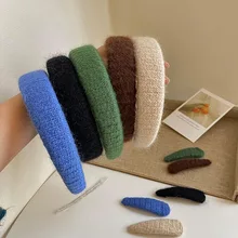 

Vintage knitting wool hair hoop high cranial head hoop hairpin girls hair restoring ancient ways design feeling to winter