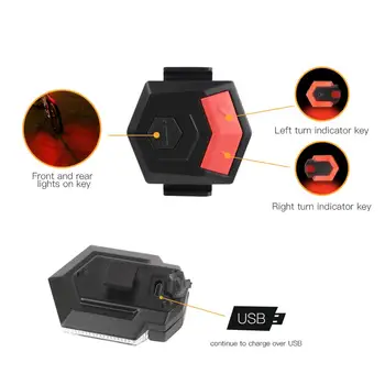 

4 units, bike turn signals front and rear light with smart wireless remote control bike taillight for cycling, warning light