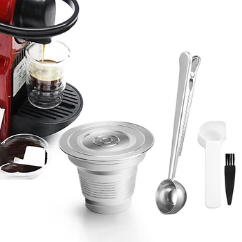 

Cup Coffee Capsule Set Spoon Cleaning Brush For Nespresso LOR Machine Tool Cafe Pre-filled Ground Coffee