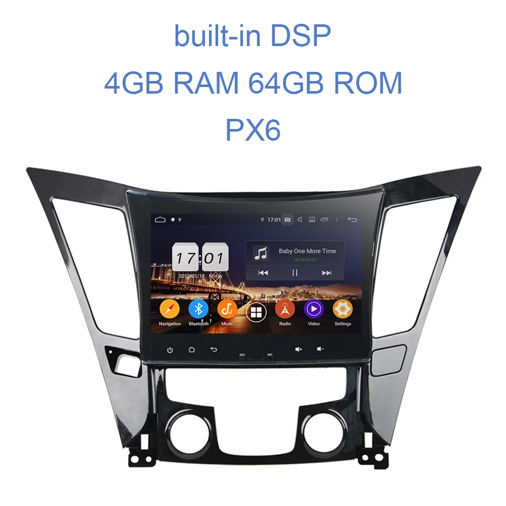 PX6 DSP " 2 din Android 9,0 8 ядерный 4G 64GB Автомобильный dvd-плеер Авторадио Bluetooth 4,2 для hyundai SONATA I40 I45 I50 YF 2011 - Цвет: PX6 with 64GB ROM
