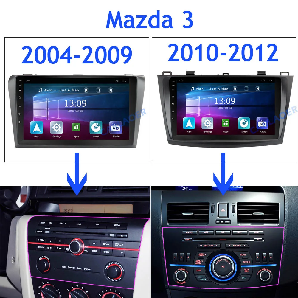 2G+ 32G Android 8,1 автомобильный радиоприемник для Mazda 3 2004-2013 maxx axel Wifi авто стерео Автомобильная dvd-навигационная система стерео Мультимедийный Плеер