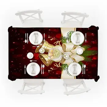 

Polyester Waterproof Table Cloth Christmas Design Printed Decorative Tablecloth Rectangular Dining Table Cover Toalha De Mesa