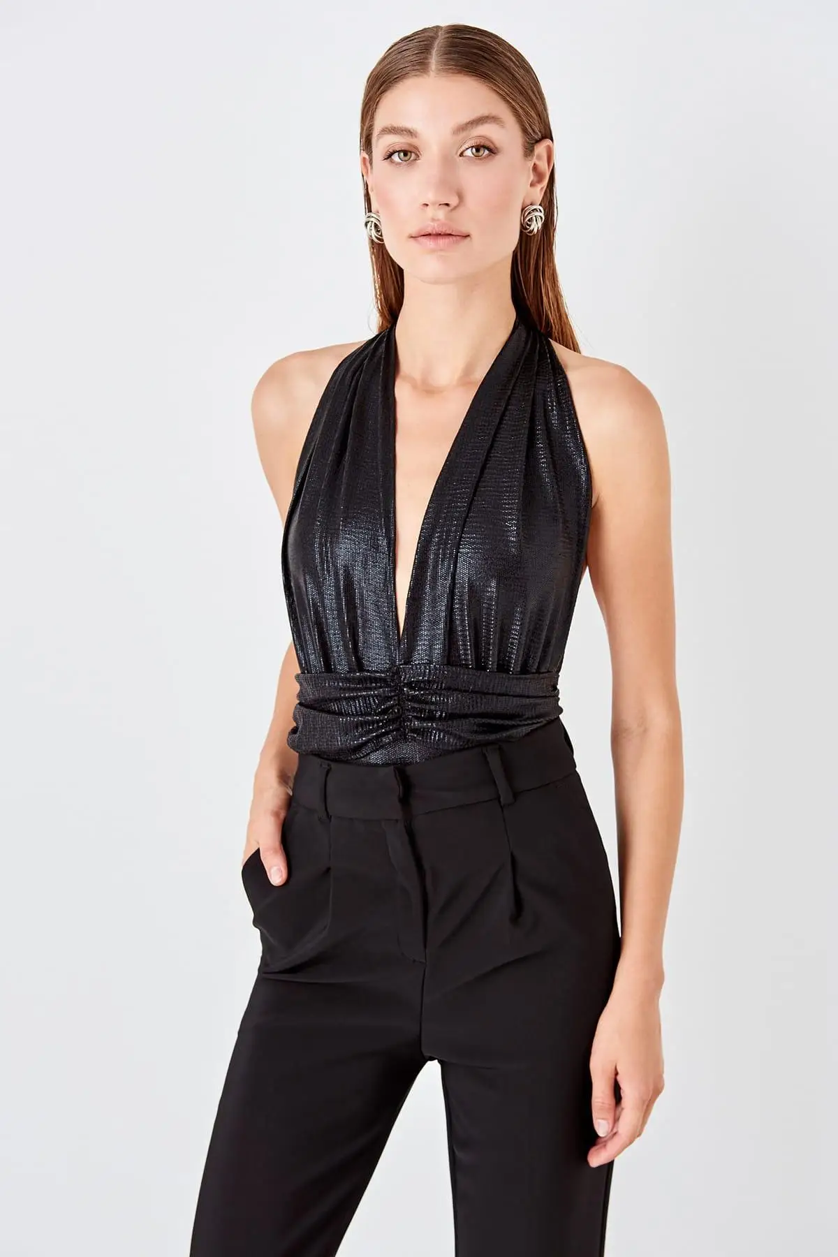 Trendyol черный лиф Bluz TPRSS19SE0108| |