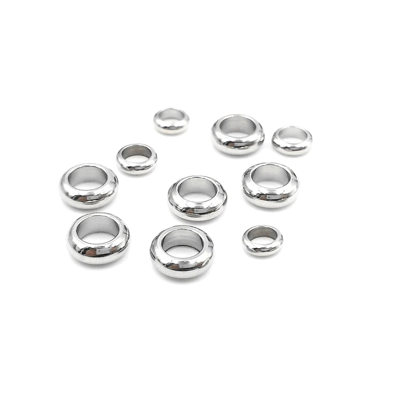 

50pcs/lot Stainless Steel loose beads Spacer Beads Hole Size 2/3/4/5/6mm Positioning Beads for DIY Necklace Bracelets Findings