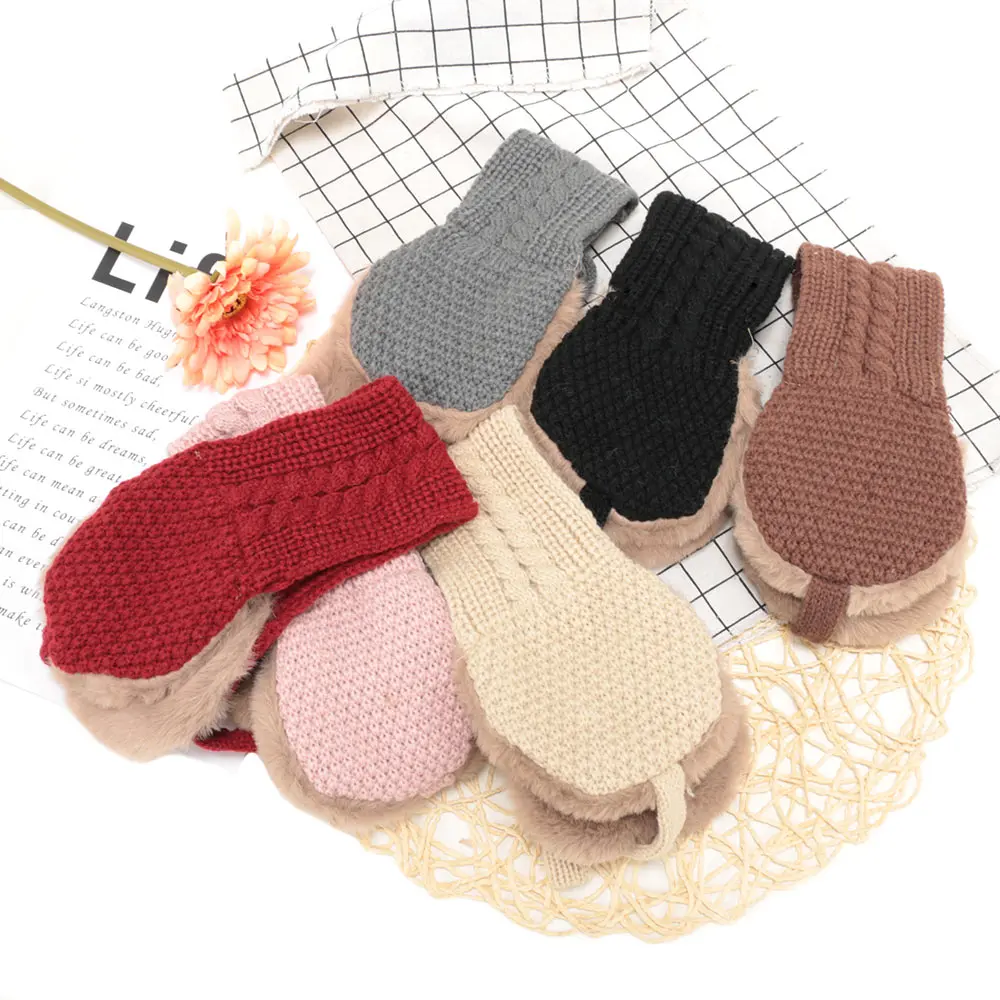 New Arrival Vintage Wool Ear Covers Cute Tie Warm Knitted Autumn Winter Girls Head Wear Accessories Solid Color Earmuffs