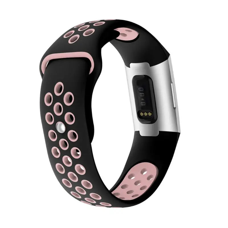 Two-tone Silicone Watch Band Wrist Strap For Fitbit Charge 3 Replacement Belt Bracelet Smart Watch Accessories