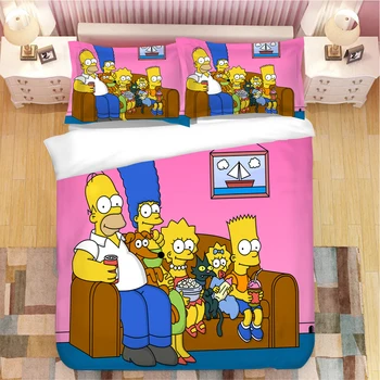 

The Simpsons 3D Printed Bedding Set Duvet Covers Cartoon Animation Comforter Bedclothes Bed Linen Bed Set (NO Sheet) 03