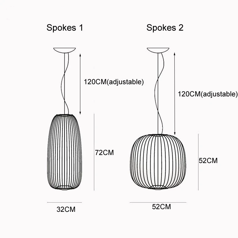 Подвесной светильник Foscarini светодиодный с спицами 1/2 дюйма|Подвесные