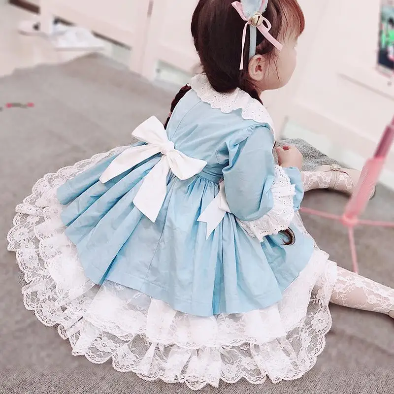 

66 Princess with the same style in autumn 2019 Spain's new pure cotton long-sleeved big bow lace full-lined princess skirt