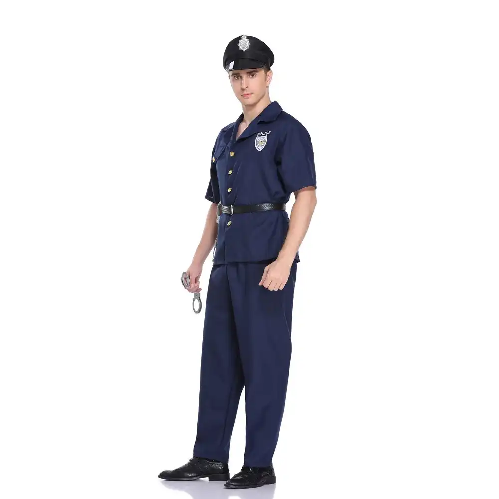 Adult Mens Police Officer Costume Fancy Dress Law /& Order Party