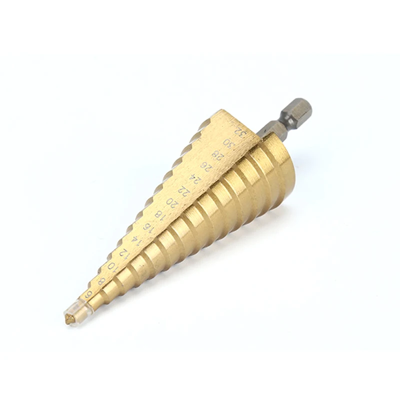 HSS 4-32MM 4241 Hex Shank Tapered Titanium Step Stepped Cone Drill Bit Metal Hole Cutter Mini Drill Power Tools Accessories