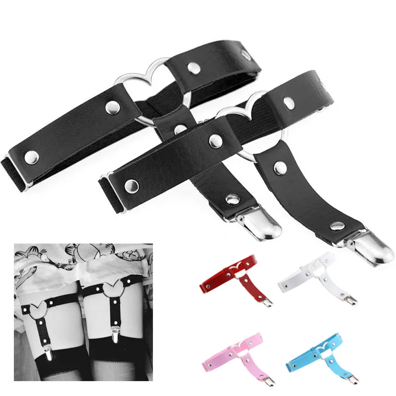 

Garter Belt Leg Ring 30cm-55cm 5 Color Leg Thigh Ring with Clamp Party Goth Decoration Punk Elastic Adjustable Suspender