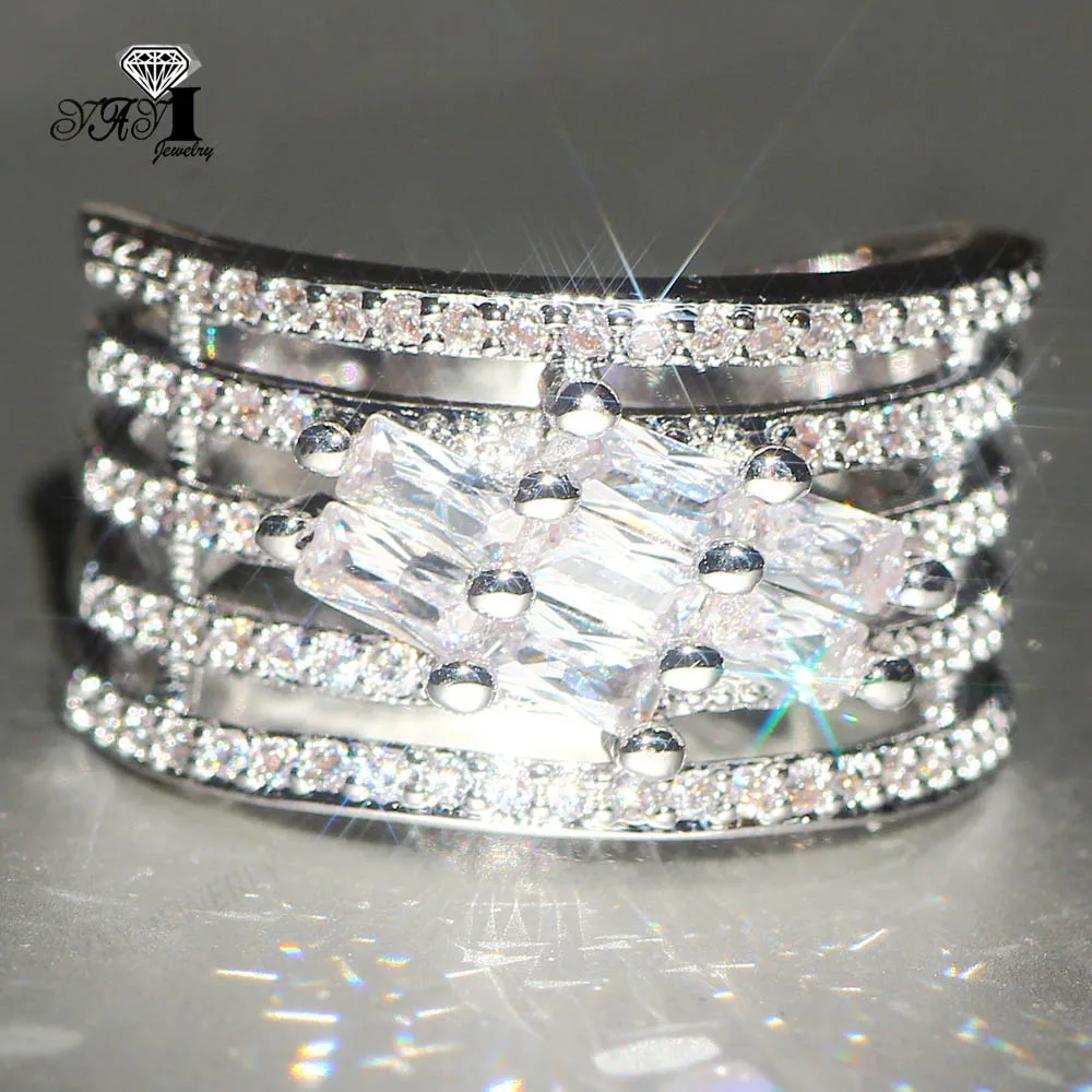 Ювелирные изделия YaYI огранка Принцесса 9.7CT белый циркон серьги из серебра