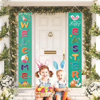 

New Easter Door Curtain Hanging Banners Door Wall Hanging Halloween Party Ornament for Home Party Indoor Outdoor Porch Decor