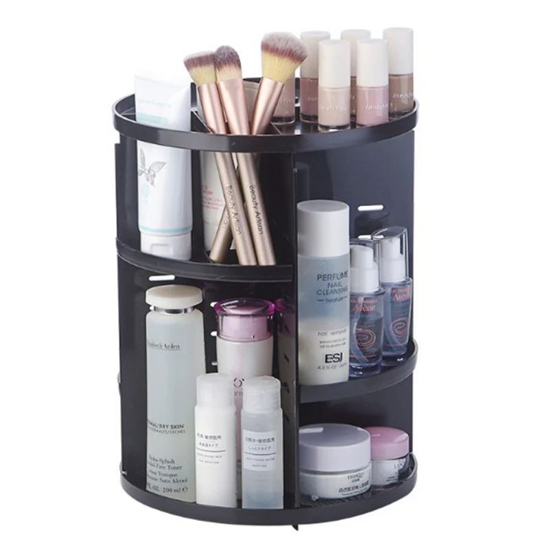 

Fashion 360-degree Rotating Makeup Organizer Box Brush Holder Jewelry Organizer Case Jewelry Makeup Cosmetic Storage Box