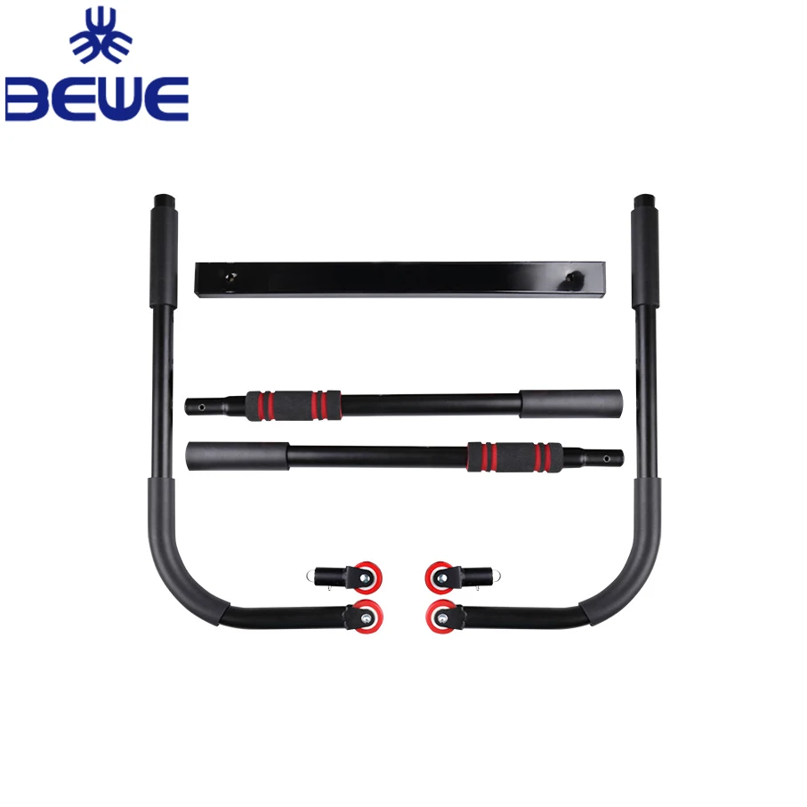 Multifunctional Adjustable Iron Door Pull Up Bar AB Roller Push-up Stand for Home Gym
