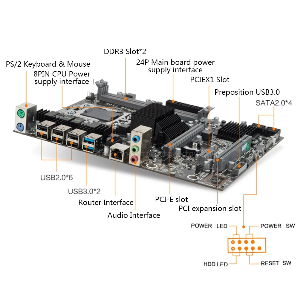 Huananzhi X58 LGA1366 DDR3 PC настольные компьютеры LGA 1366 компьютерные материнские платы подходят для сервера ECC REG ram Au27 19 Прямая поставка