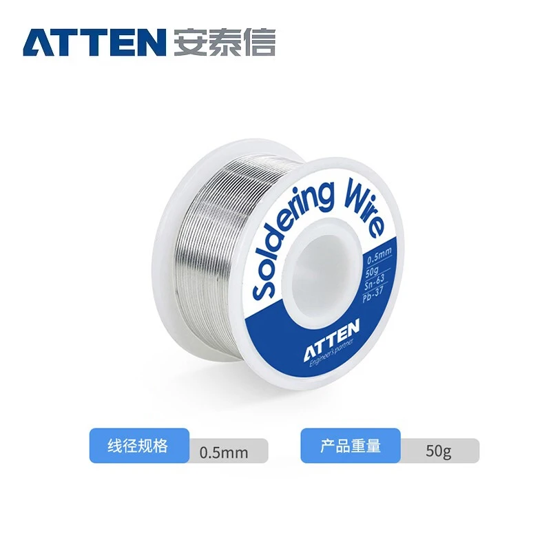 ATTEN tin wire high purity solder 0.5/0.8/1.0mm leaded 50g 0.5mm | Инструменты