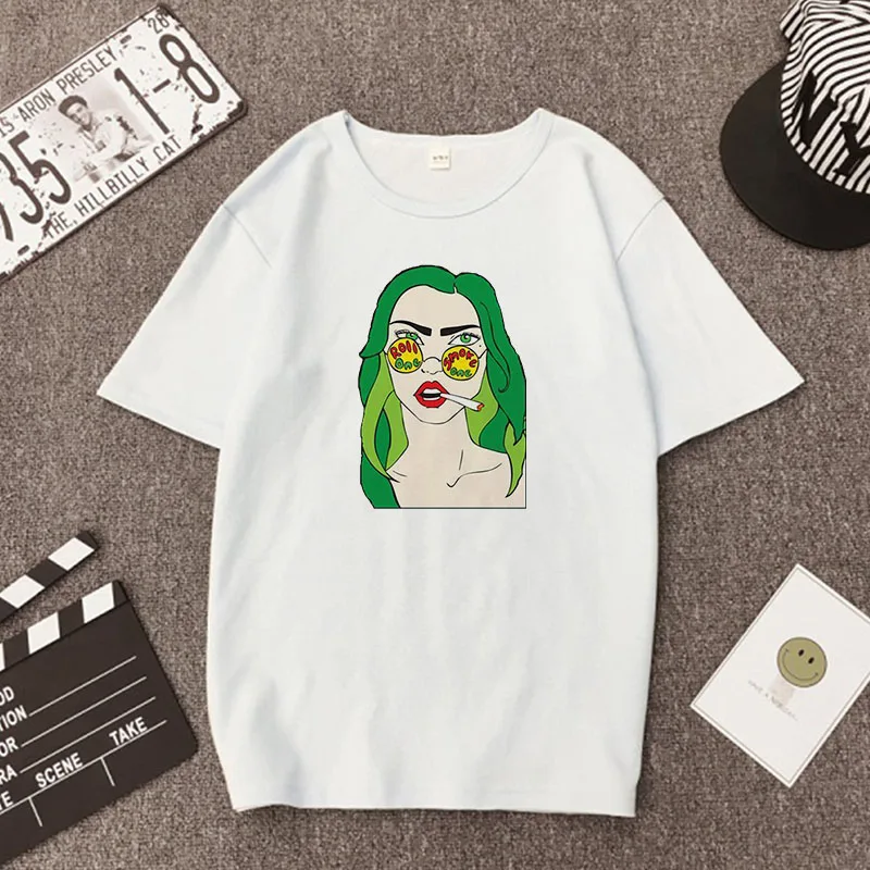 White03 Женские рубашки с принтом, пародия личности Harajuku, топы, футболка, одежда, винтажная одежда, короткий рукав, Джерси, футболка, ropa mujer, футболка - Цвет: White03