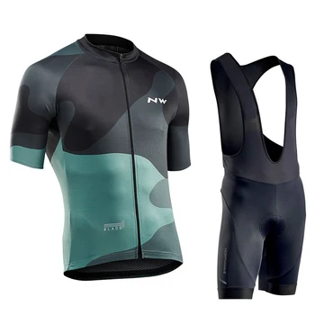 

2019 NW North Wave Bicycle Suit, Ropa Professional Cycling Jersey, Men's Gel Mat Bike Shorts Short Sleeves Gel Breathable Pad