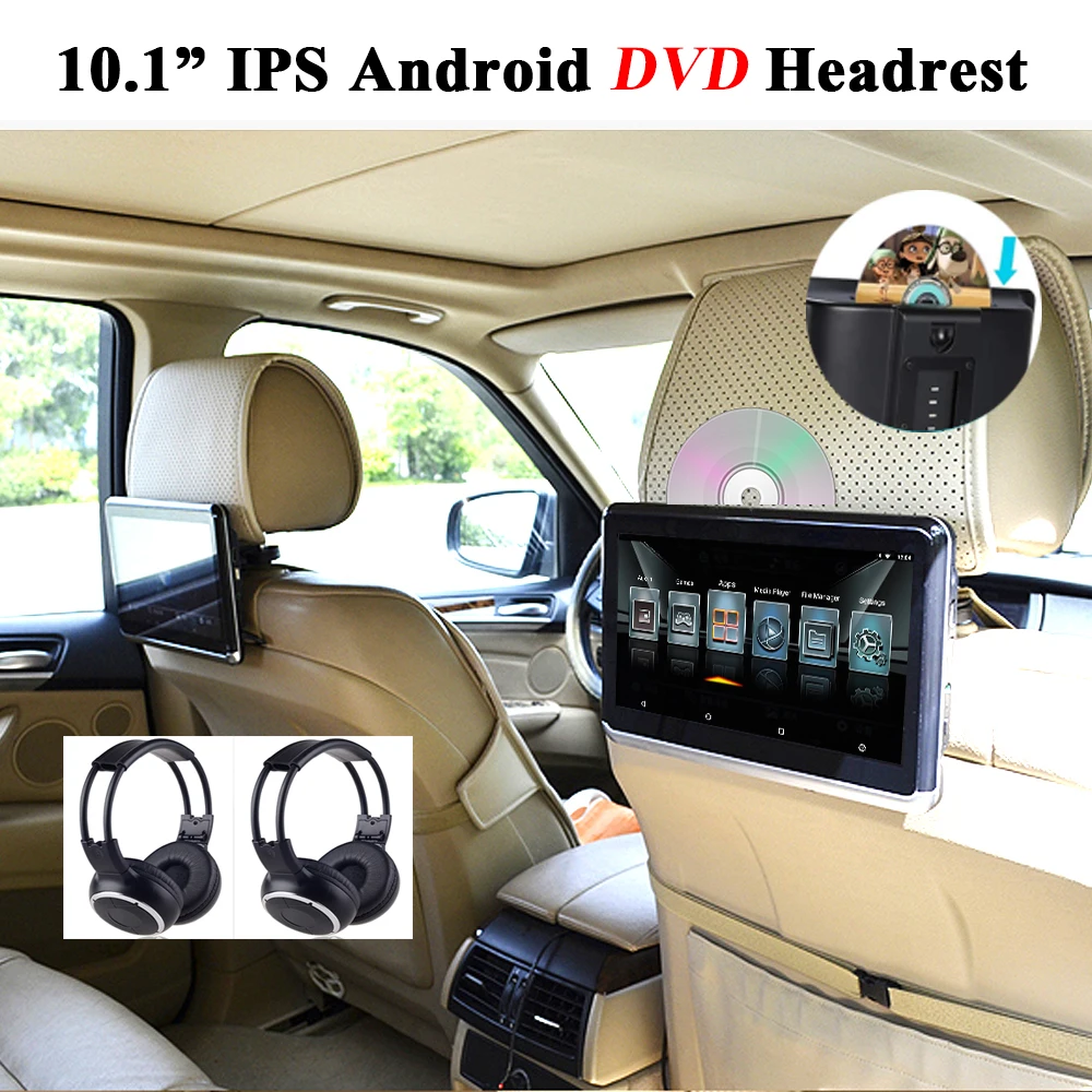

YAZH 10.2 inch Android Car CD DVD Headrest player IPS 1366*768 TFT-LCD Car Headrest Monitors With WIFI Bluetooth Mirror Link