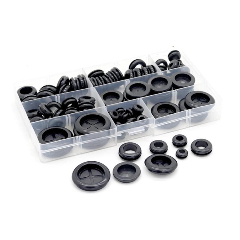 

Big 93pcs Rubber Grommets Set O-ring Plug Wire Ring Assortment Electrical Wire Gasket Tool Blanking Open Closed Blind Grommet