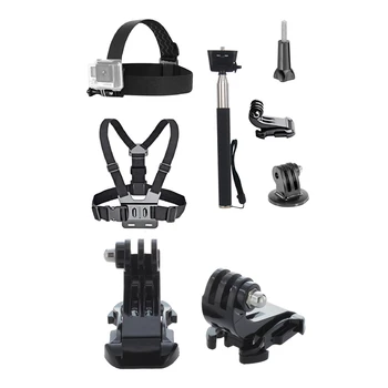 

2Pcs Black Vertical Surface J-Hook Buckle Mount & 1Pcs Universal Waterproof Action Camera Accessories Bundle Kit