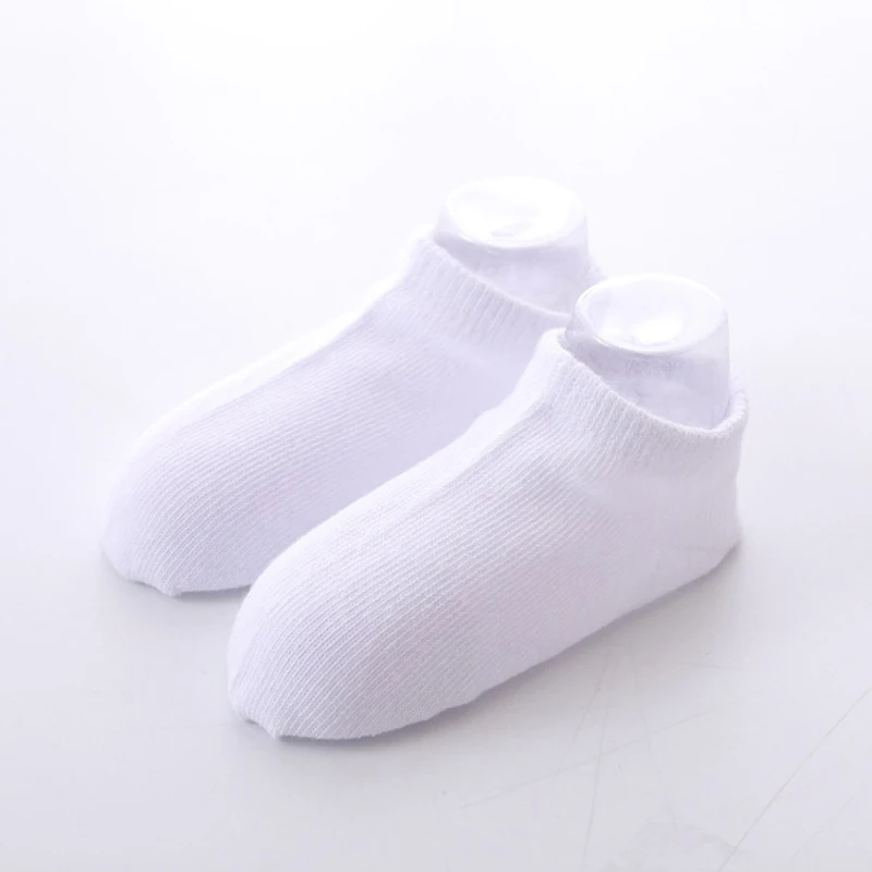 5Pairs/Lot Baby White Kid Short Socks Spring Style Solid Thin Soft Cotton Children For Boys Girls Sport Students Socks