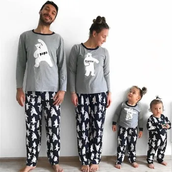 

2020 Women Pajamas Christmas Familia Matching Pijama Outfits Xmas Halloween Santa Claus Print Sleepwear Suit