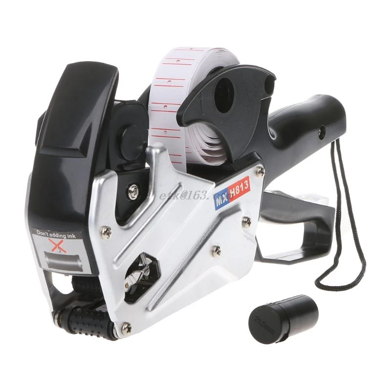MX-H813 A-line 8 Digits Price Tag Gun Labeler Label Paper For Retail Store Pricing Tag Display Tool + Ink Roller photo