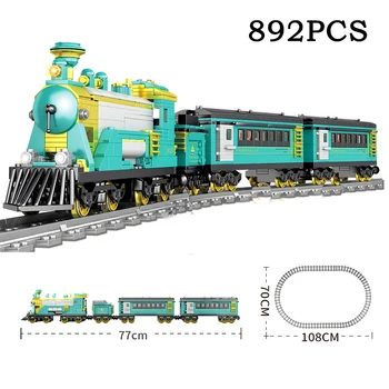 

Technic City Battery Electric Railway Building Blocks Rail Train Model Bricks Educational Toys For Children DIY Christmas Gifts
