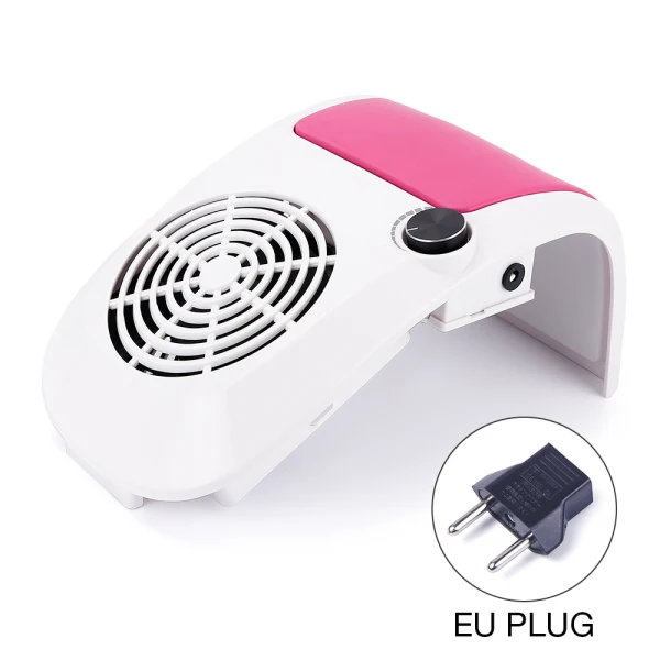 60 Вт пылеуловитель для ногтей с сильной регулируемой скоростью, Пылевой вентилятор для ногтей, пылесос для маникюра, инструмент для вакуумного всасывания ногтей - Цвет: Pink EU Plug