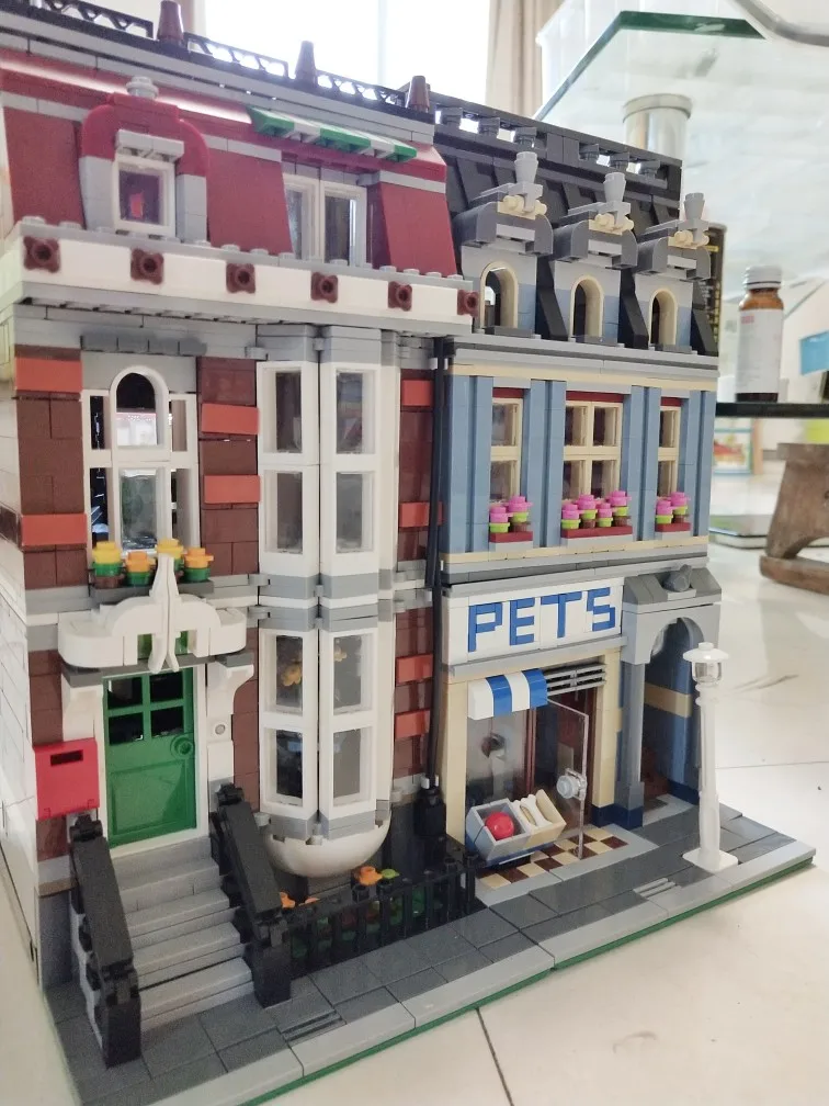 2082 шт Pet Shop модель супермаркета городская Модель "улица" Набор строительных блоков совместимые 10218 игрушки для детей Рождественский подарок