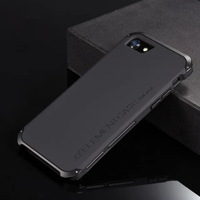 Black black Чехол для iphone 7 роскошный элемент чехлы для телефонов с дизайнерским алюминием и ПК чехол для xiaomi 8 6 note 5 huawei p10 20 iphone xs - Цвет: Black black