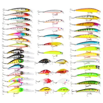 

43pcs /Lot Fly To Attract Fishing China Hard Bait Jia Attract Wobbler Carp 6 Fishing Models High Quality Practical Tool